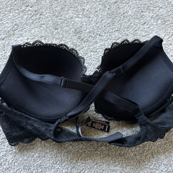 NWOT Victoria's Secret Dream Angels Black Lace Lined Demi Push Up Bra 34D - Picture 7 of 7